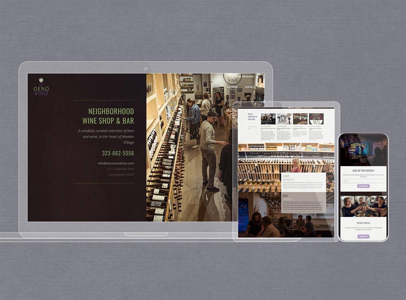Website design for wine shop